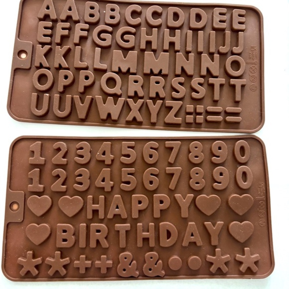 Brown Alphabet and Number Silicone Molds